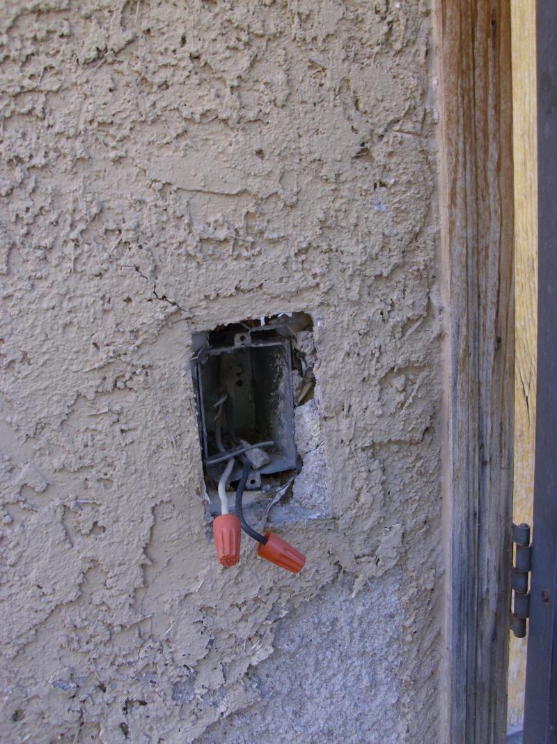 Electrical wiring exposed