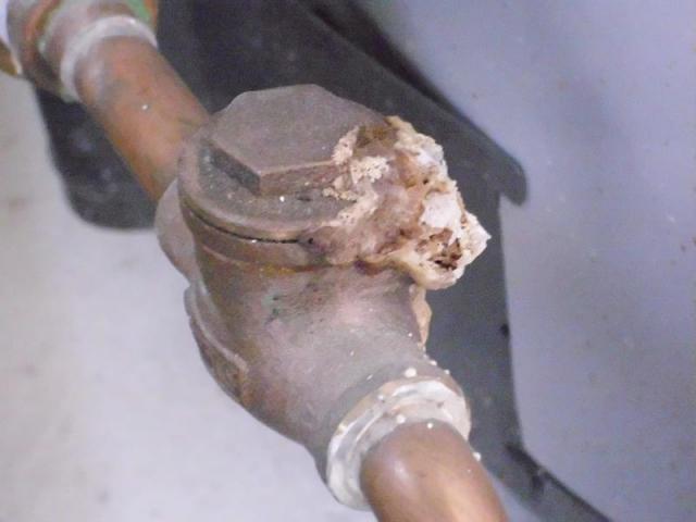 Corroded check valve
